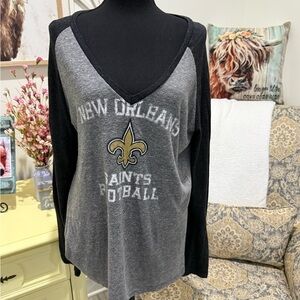 NFL New Orleans Saints Team Apparel Black and Gray Long Sleeve Tee